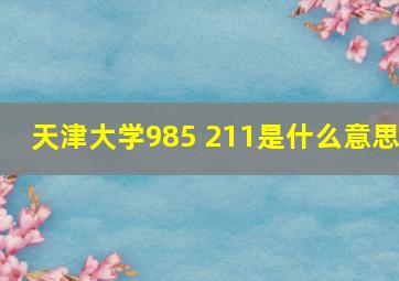 天津大学985 211是什么意思